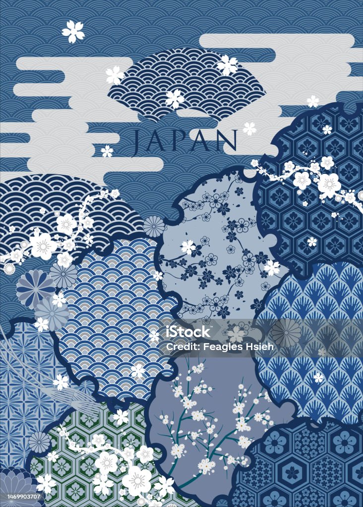 Basic Japanese Background Traditional Japanese Pattern Background Design Stock Illustration ...