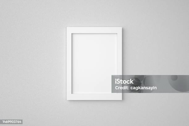 Empty Ractangle Frame Minimal Blank Or Empty Rectangle Picture Frame Hanging On White Wall ...