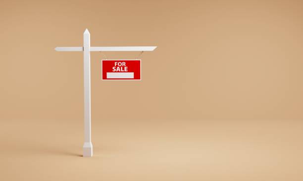 Blank Real Estate Sign mock up with copyspace. Template.
