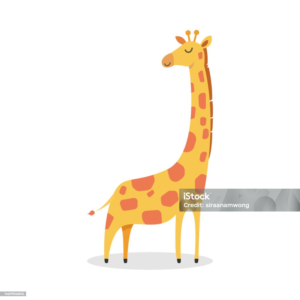Giraffe Cute Cartoon Stock Illustration - Download Image Now - Giraffe