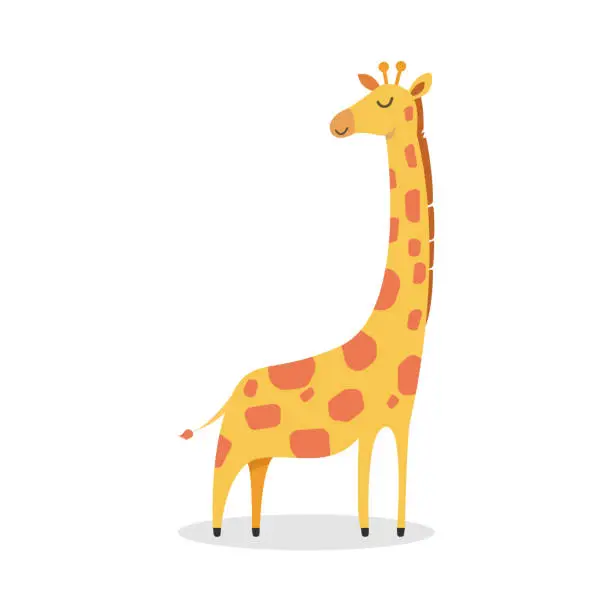 Vector illustration of Giraffe cute cartoon