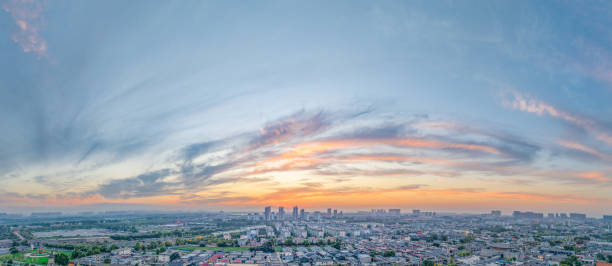 istock Sunset glow and burning clouds under the blue sky 1469909236