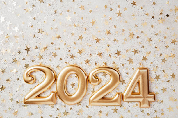 istock Holiday background Happy New Year 2024. 1469909626