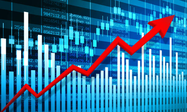istock Stock market growth background. Online business graph 1469909644