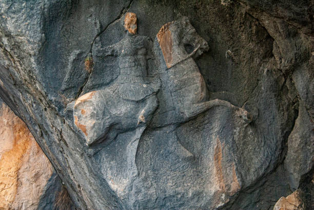 Equestrian statue in the mausoleum of Commander Alcetas in the ancient city of Termessos The mausoleum of Commander Alcetas, built in the form of a room in the ancient city of TermessosTermessos, a mountain city, was founded by the Solymos (Solymites), known as a people fond of freedom. The Solymos mentioned in Homer's Iliad are known as the people of Termessos. The city of Termessos is one of the Psidia settlements in the Pamphylia region, established on the rocky slopes of Güllük Mountain. During the reign of Theodosius II in the 5th centuries AD, the location of the city was changed due to thirst.
This ancient city is located in the Güllük Mountain Termessos Historical National Park. termessos stock pictures, royalty-free photos & images