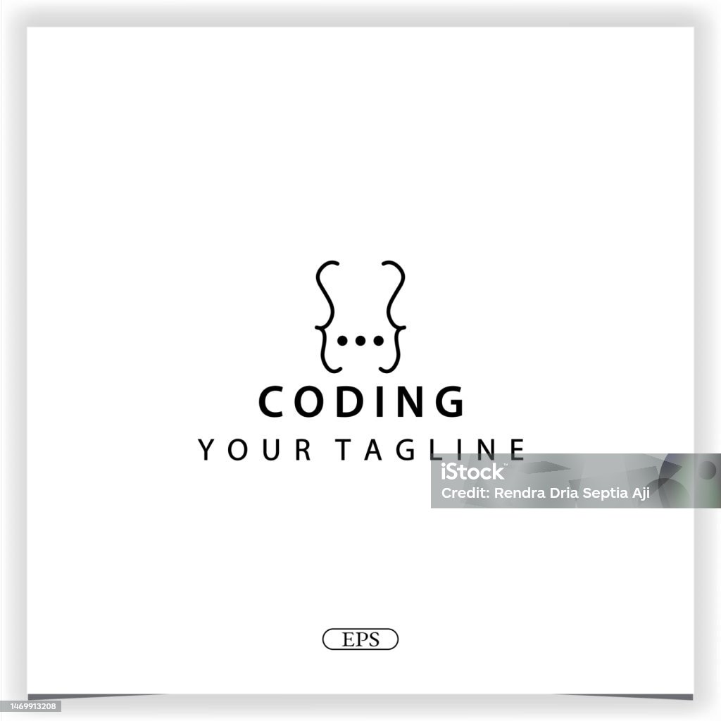 Simple Coding Or Programmer Logo Premium Elegant Template Vector Eps 10 ...