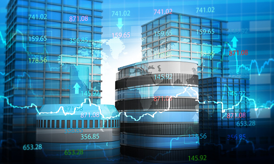 Stock market  stock trading  investment real estate business concept. 3d illustration