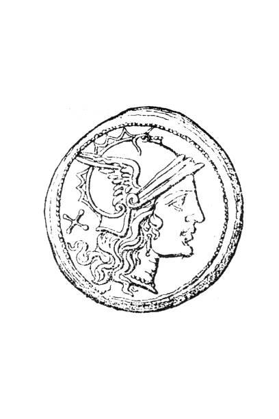 데나리우스 (고대 로마 화폐) - coin roman ancient rome stock illustrations