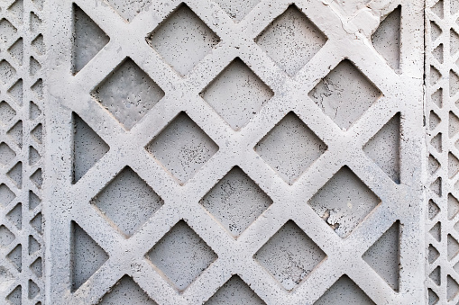 Cement wall with lattice pattern