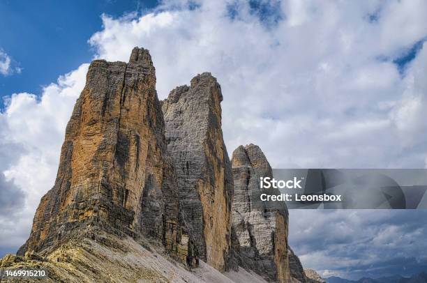 Famous View Of The Tre Cime Di Lavaredo The Landmark Of The Dolomites South Tyrol Italy Stock Photo - Download Image Now