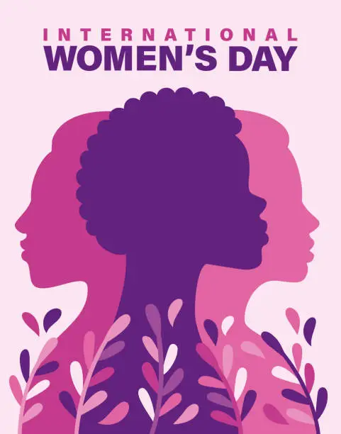 Vector illustration of International Women's Day Poster - Light Background