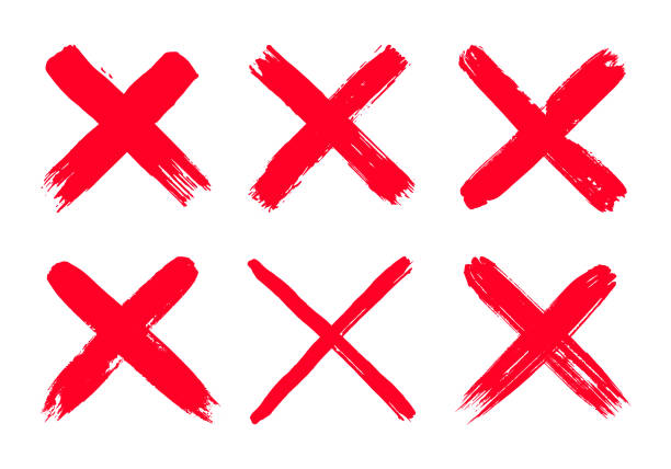 istock Dirty grunge hand drawn with brush strokes cross x vector illustration icon set. 1469919908