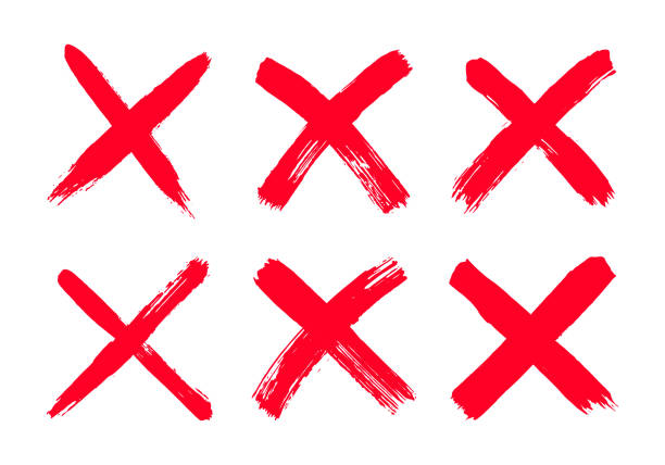 istock Dirty grunge hand drawn with brush strokes cross x vector illustration icon set. 1469919928