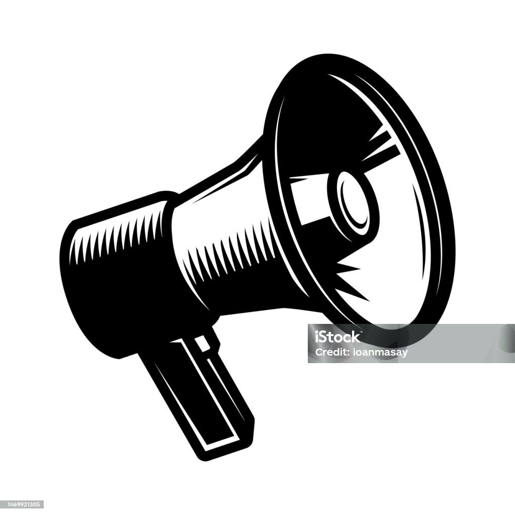 Megphone Design Illustration Of The Megaphone Design Element For Label Sign Badge ...