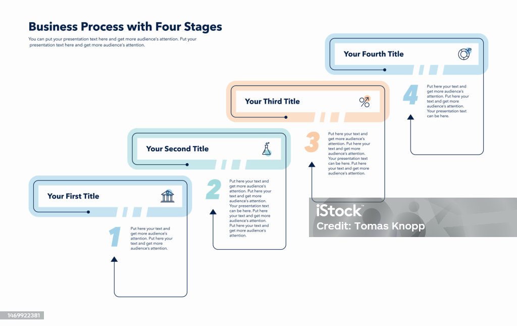 Modern Business Process Template With Four Colorful Stages Stock ...