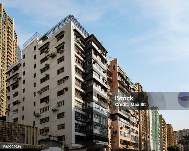 Traditional Residential Building Is Located In Hong Kong Stock Photo - Download Image Now