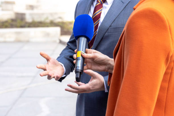 istock Public relations - PR concept. Media interview or media event. 1469923012