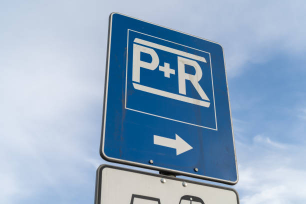 Empty open-air parking lot in the public park