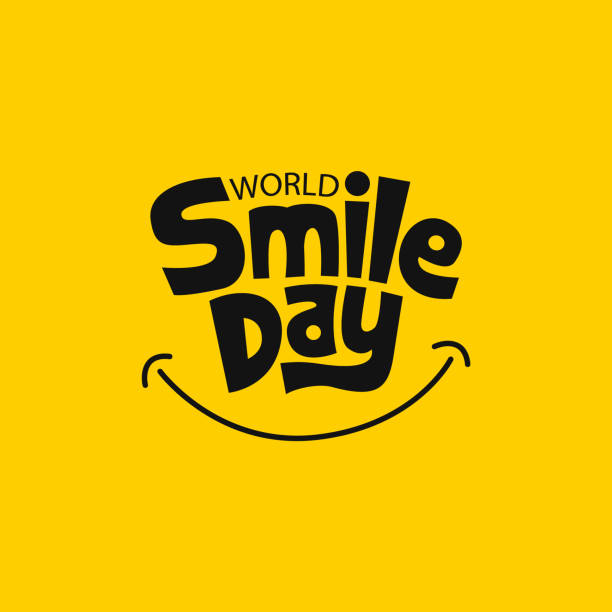 World Smile Day Vector Template Design Illustration. Smile day greeting card lettering design with smile sign. World Smile Day Vector Template Design Illustration. Smile day greeting card lettering design with smile sign. World Smile Day stock illustrations