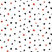istock Hand Drawn Circles & Triangles Childish Style Seamless Pattern 1469943369