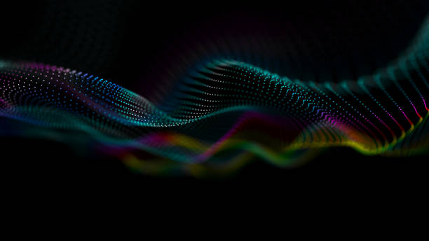 istock Abstract wave of musical sounds. Smooth information transfer. 3D rendering. 1469945602