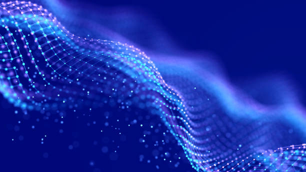 istock Abstract wave of musical sounds. Smooth information transfer. 3D rendering. 1469945634