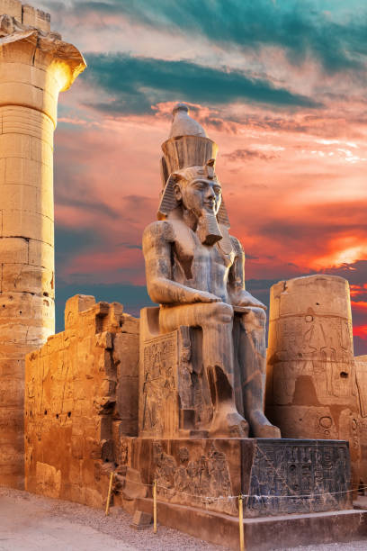 istock Luxor Temple entrance, Ramesses II statue, sunset scenery, Egypt 1469945682