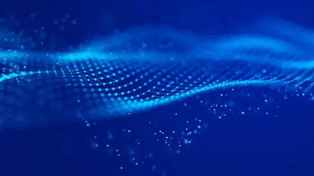 Photo of Cybernetic network connection flow. Big data visualization. 3d rendering.