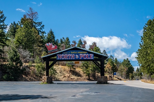 Teton County, Wyoming - May 16, 2021: Sign for for the Curtis Canyon in Bridger-Teton National Forest in Teton County, Wyoming, just outside Jackson Hole.