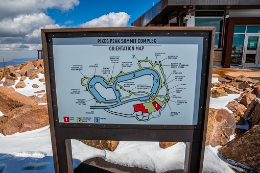 Colorado Springs, CO, USA - Dec 5, 2022: The Pikes Peak Summit Complex