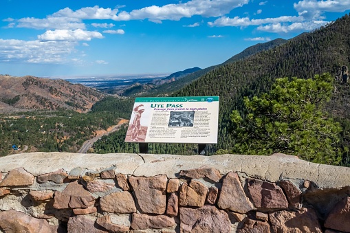 Colorado Springs, CO, USA - Dec 5, 2022: The Ute Pass Overlook