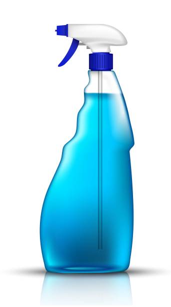 istock realistic vector blue spray bottle of glass cleaner. Isolated illustration icon on white background. 1469948638
