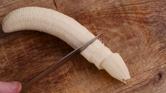 a ripe sweet banana cut into pieces