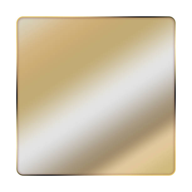 istock gold gradient color blank panel round corner square with golden stroke lines on white background 1469948947