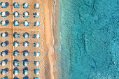 Aerial View On A Sandy Beach