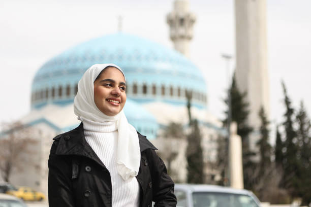 Arab woman posing. About 25 years old, Middle Eastern female.