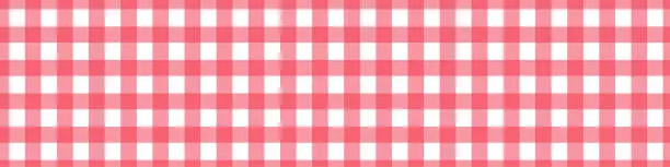 Vector illustration of Red Picnic vichy pattern. Tablecloth for table. Square texture for gingham or cloth. Vector illustration