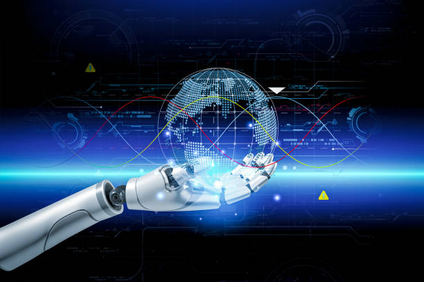 istock 3D rendering. Artificial intelligence,AI research of robot and cyborg development for future,digital smart world metaverse concept. 1469954227