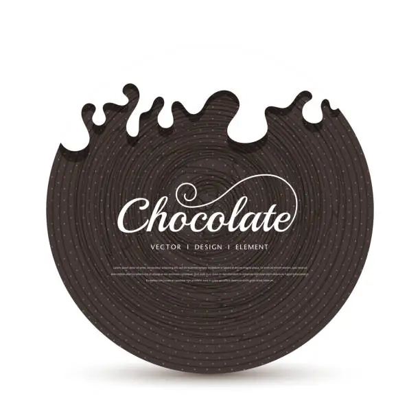 Vector illustration of Abstract fluid chocolate background.