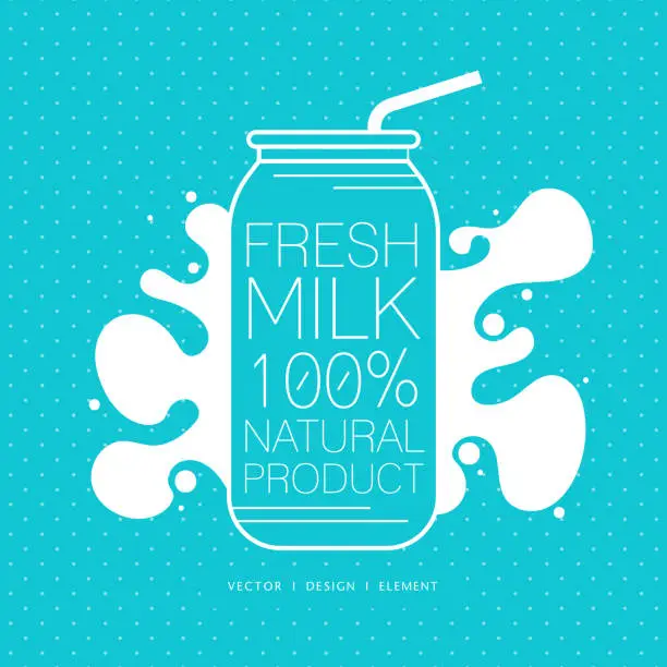 Vector illustration of Milk Bottle Icon Flat Design.