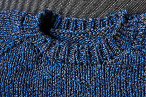 dark blue men's sweater hand-knitted