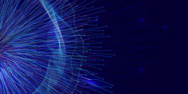 istock Digital neural network. Abstract image of neural connections on blue background. Technological background for a design on the theme of artificial intelligence, big date, neural connections. 1469958691