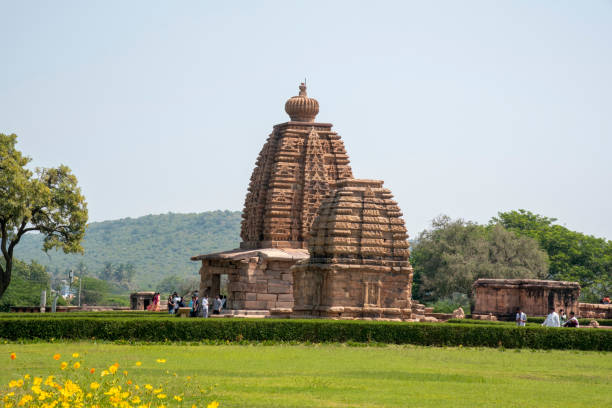 Pattadakal, Karnataka, India - Oct 27 2022: Galaganatha Temple at Pattadakal, also called Raktapura was built during to rule of the Chalukya dynasty and is a UNESCO World Heritage site.