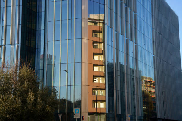Milan, Italy - December 7, 2022: Milan, Lombardy, Italy: modern buildings along via Faravelli