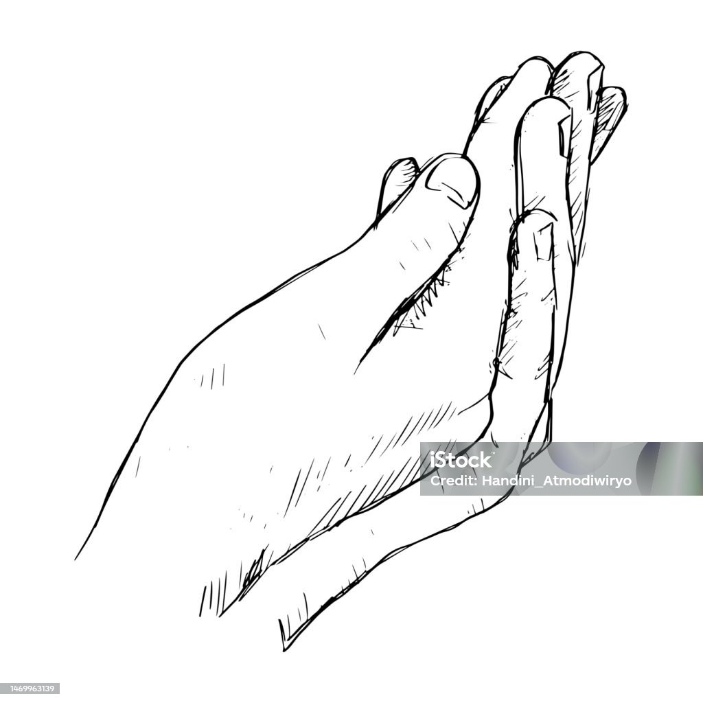 Islam Drawing Hand Sketch Drawing Islamic Praying Hands Stock Illustration - Download ...