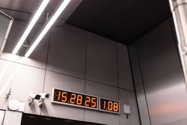 istock display of digital clock and video cameras on wall 1469967530