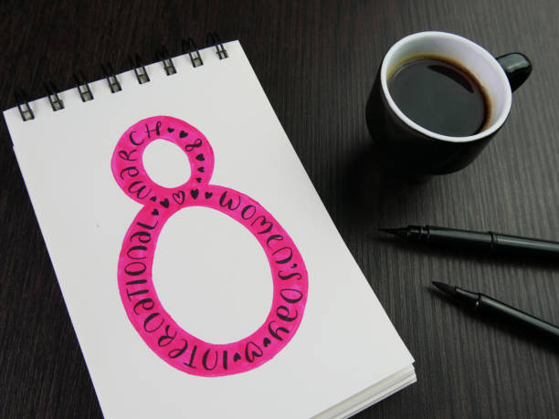 istock INTERNATIONAL WOMEN'S DAY - MARCH 8 lettering in notebook 1469968669