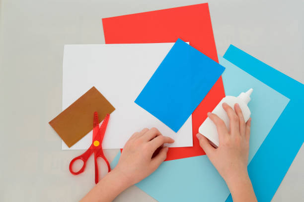 istock Balloon step by step instructions from colored paper. DIY concept. Step-by-step photo instructions. Step 1. 1469970215