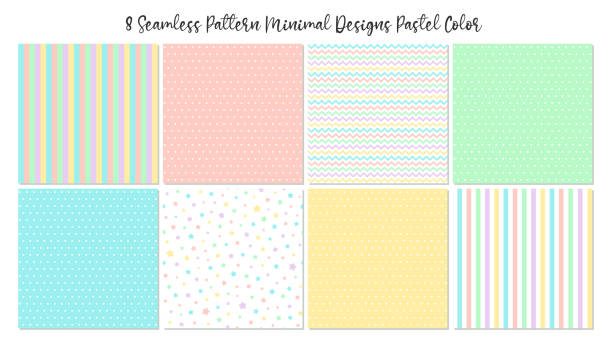 illustrations, cliparts, dessins animés et icônes de printemps fond sans couture couleur pastel. - striped wallpaper sample backgrounds pattern