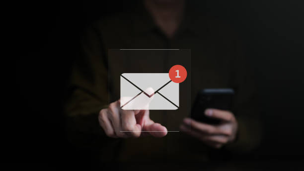 istock New email notification concept. Businessmen touch on email in virtual screen. for business e-mail communication and digital marketing. Inbox receiving electronic message alert. Internet technology. 1469970746